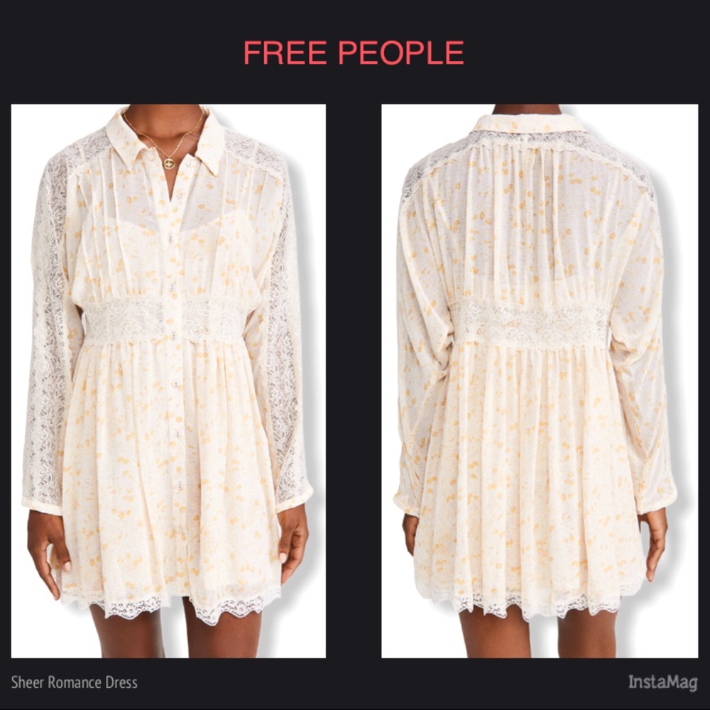 FREE PEOPLE Sheer Romance Floral Mini Dress - Picture 1 of 13